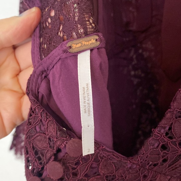 Free People Honey Honey Lace Long Sleeve Mini Dress in Potent - Picture 11 of 11